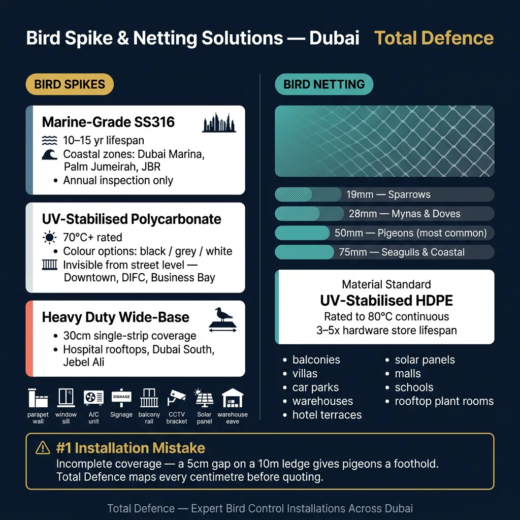 bird spike and netting