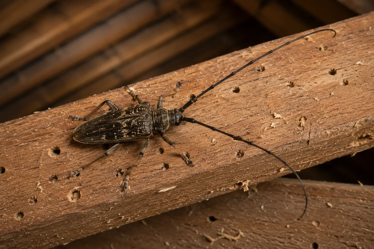 House longhorn beetle, a wood borer that attacks structural roof timbers