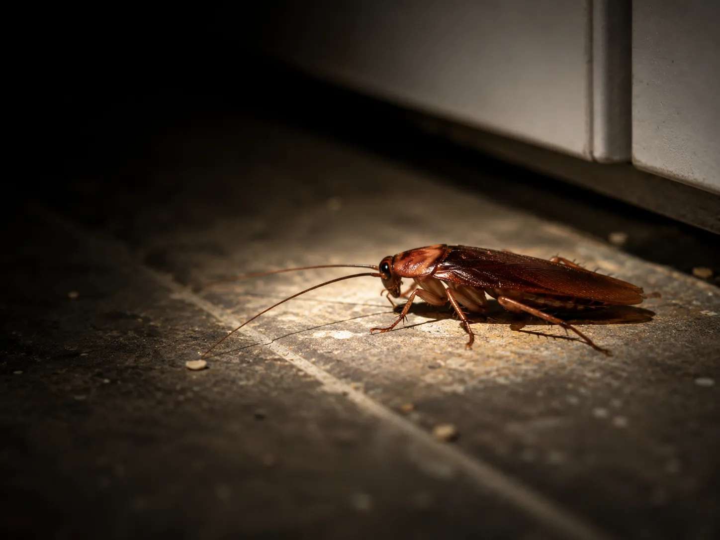 American cockroach in kitchen pest inspection